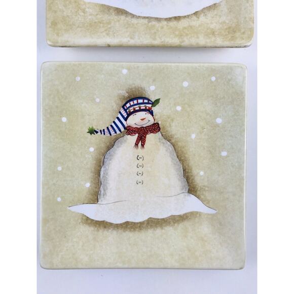 Oneida “SNOWMATES" Square Dessert/Salad Plates 8” Debbie Taylor, Ivory Set 2 - Picture 2 of 9